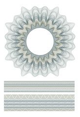 guilloche decorative element for design certificate, diploma and bank note