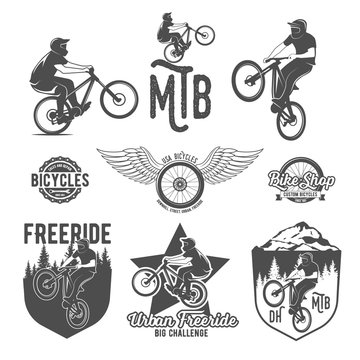 Set of mountain bike badges