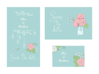 set of wedding cards