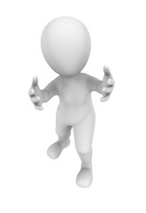 3d abstract human asks for help. 