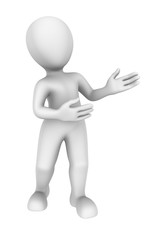 3d person advertising by hands. 