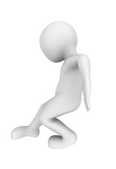 3d man moves heavy cargo. 