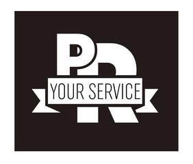 PR Initial Logo for your startup venture
