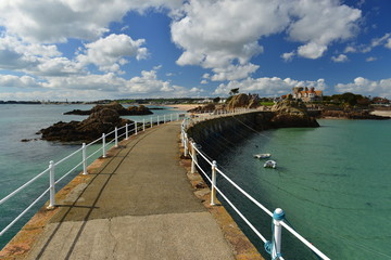 La Rocque harbour, Jersey, U.K.  A traditional port from the 19th century.