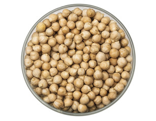 Garbanzos sobre fondo blanco