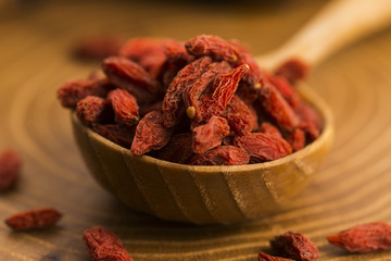 Portion of dried Goji Berries (also known as Wolfberry)