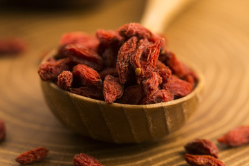 Portion of dried Goji Berries (also known as Wolfberry)