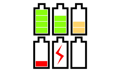 Energy. Icon set battery