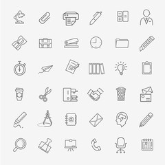 Outline web icon set - Office