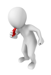 3d man with whistle. Security concept. 