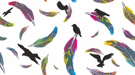 pattern feathers © mizia&nitka