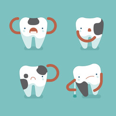4 Decay teeth ,dental concept