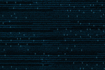 Obraz premium The green alphanumeric code background.