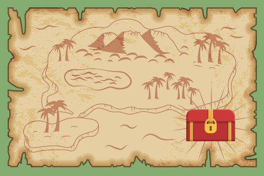 Ancient Pirate Treasure Map Pattern