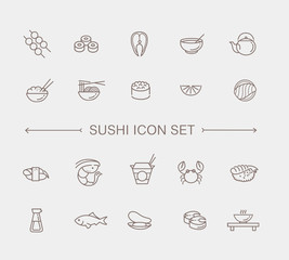 Sushi icon collection Vector
