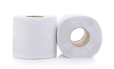 toilet paper on white background