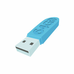 Fototapeta premium USB flash drive icon, cartoon style 