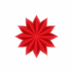 Red star icon, cartoon style