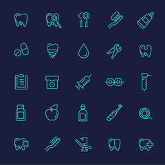 Set of web icons - teeth, dentistry, medicine, health