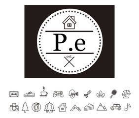 PE Initial Logo for your startup venture