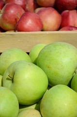 Apples in crates