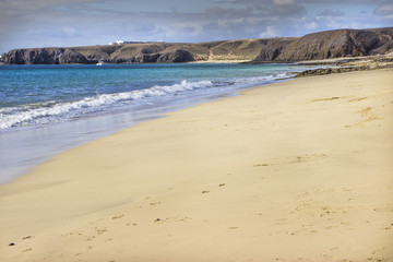 Lanzarote, view of the Playa Papagayo, Canary islands