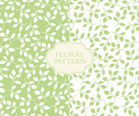 Seamless floral patterns set, vintage background