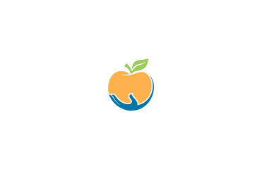 hand fruits orange logo