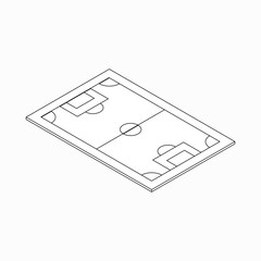 Soccer field icon, isometric 3d style 