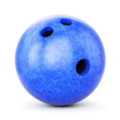 Foto auf Acrylglas Ballsport Blaue Bowlingkugel
