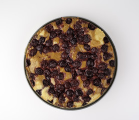 Cherry cake on a white background