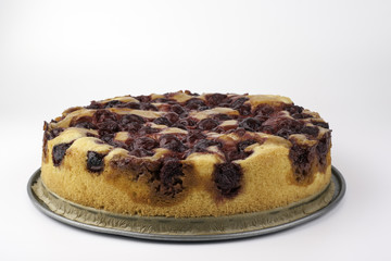 Cherry cake on a white background