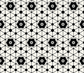 Flower hexagon seamless pattern background vector
