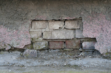 Old plaster and bricks