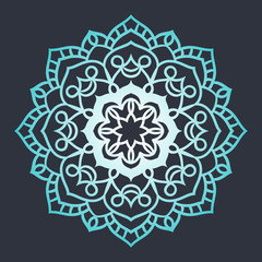 Flower Mandala. Ethnic pattern. Round Mandala of lines. Vector l