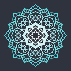 Flower Mandala. Ethnic pattern. Round Mandala of lines. Vector l