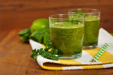 Green Vegetable Smoothie. Selective focus.