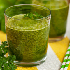 Green Vegetable Smoothie. Selective focus.