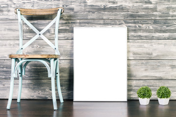 Blank frame and chair