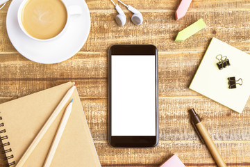 Phone, coffee and tools