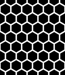 Vector modern seamless geometry pattern hexagon, black and white honeycomb abstract geometric background, subtle pillow print, monochrome retro texture, hipster fashion design