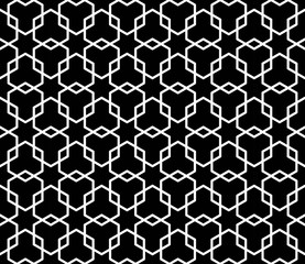 Vector modern seamless geometry pattern hexagon, black and white abstract geometric background, subtle pillow print, monochrome retro texture, hipster fashion design