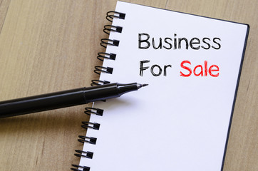 Business for sale write on notebook
