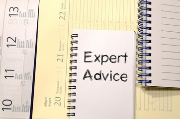 Expert advice text concept