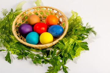 Basket with eggs