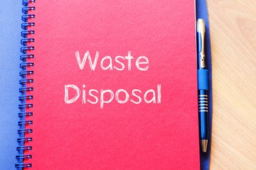 Waste disposal write on notebook