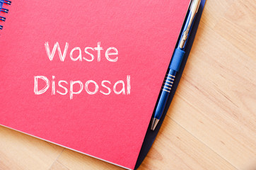 Waste disposal write on notebook