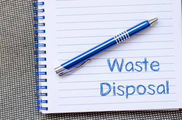 Waste disposal write on notebook