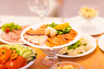 Assorted fish on a plate