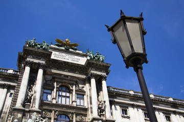 Statues on the Hofburg Palace in Vienna, residence of the president of Austria